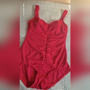 MAXINE HOT PINK ONE PIECE  SWIM BATHING SUIT SIZE 18